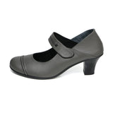 Anna Dark Grey Soft Walking Strap Heels