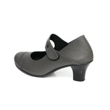 Anna Dark Grey Soft Walking Strap Heels
