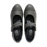Anna Dark Grey Soft Walking Strap Heels