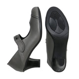 Anna Dark Grey Soft Walking Strap Heels