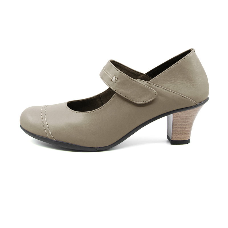 Anna Oak Soft Walking Strap Heels