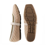 ASAMI Beige Driving Sole Flats