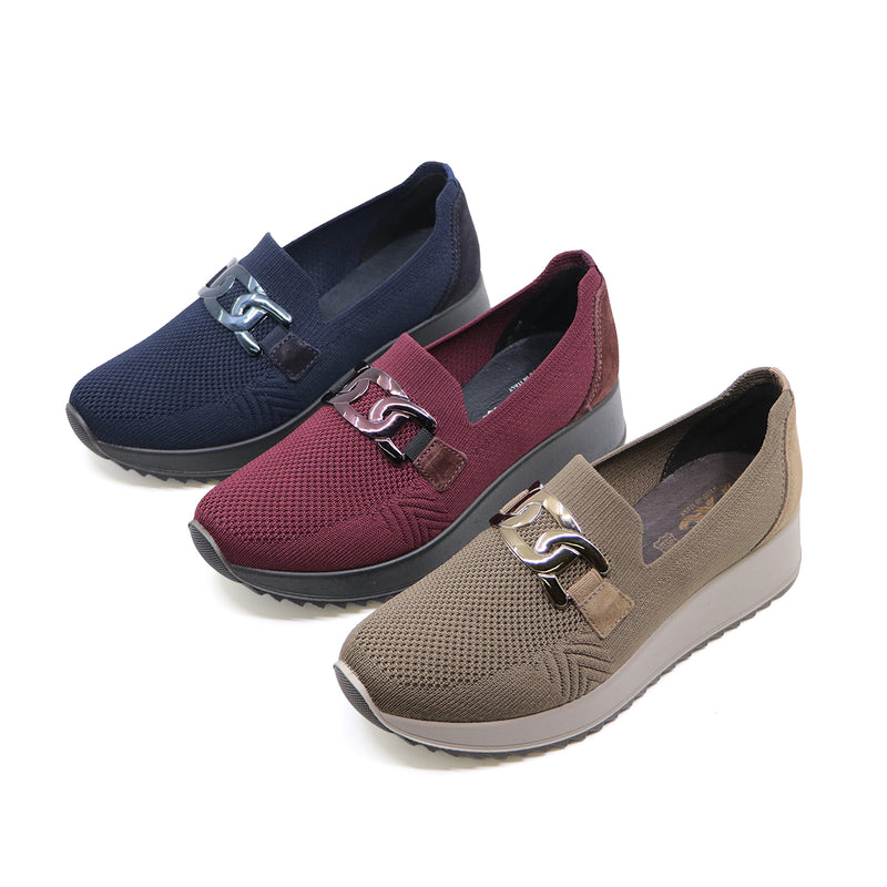 AURIE Bordoux Wide Fit Stretch Slip-Ons