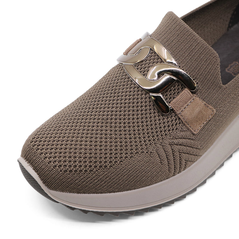 AURIE Bordoux Wide Fit Stretch Slip-Ons
