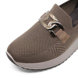 AURIE Taupe Wide Fit Stretch Slip-Ons