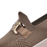 AURIE Taupe Wide Fit Stretch Slip-Ons