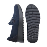 AURIE Dark Navy Wide Fit Stretch Slip-Ons