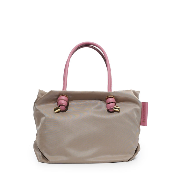 BIANCA-S Taupe X Pink 2 Ways Tote