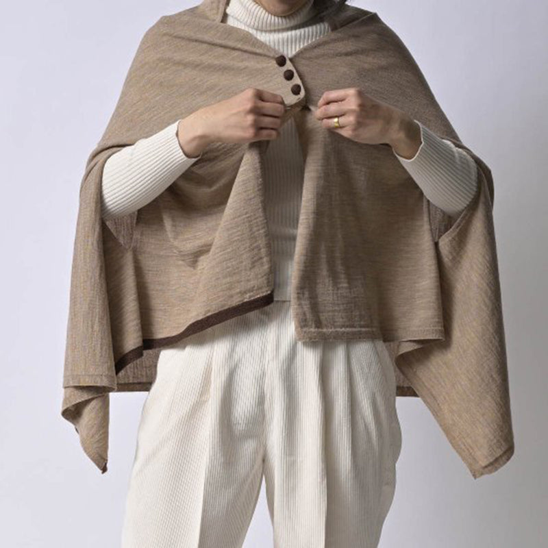 Kinomi Beige Multi Way Wool Poncho