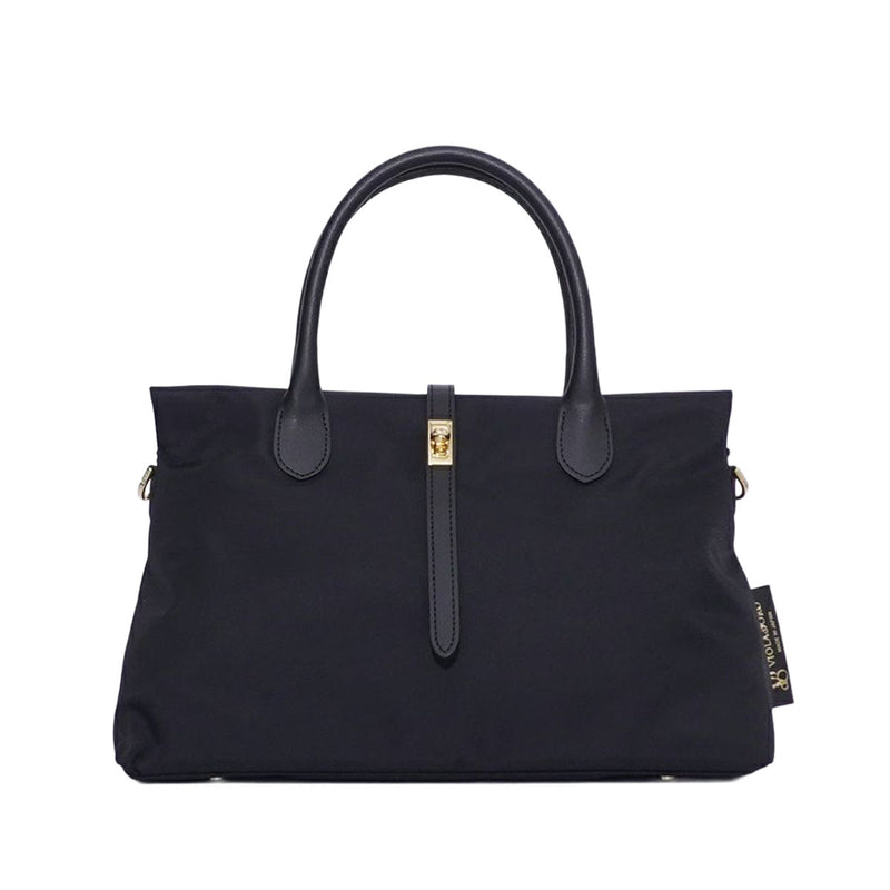 BIANCA SQUARE-M Black x Black 2 Ways Tote