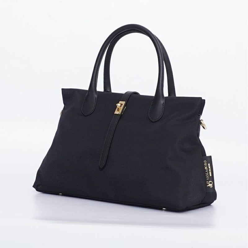 BIANCA SQUARE-M Black x Black 2 Ways Tote