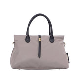BIANCA SQUARE-M Taupe x Black 2 Ways Tote
