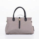 BIANCA SQUARE-M Taupe x Black 2 Ways Tote