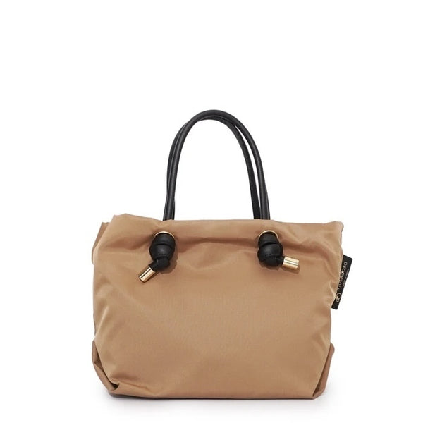 BIANCA-S Dark Beige x Black 2 Ways Tote