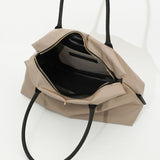 BIANCA SQUARE-M Taupe x Black 2 Ways Tote