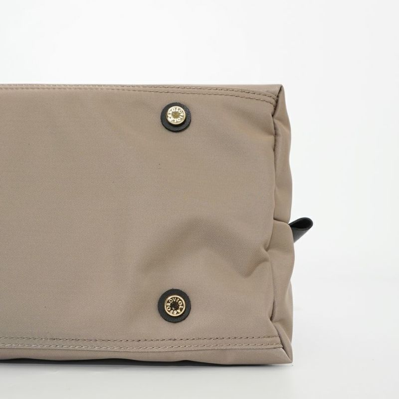 BIANCA SQUARE-M Taupe x Black 2 Ways Tote