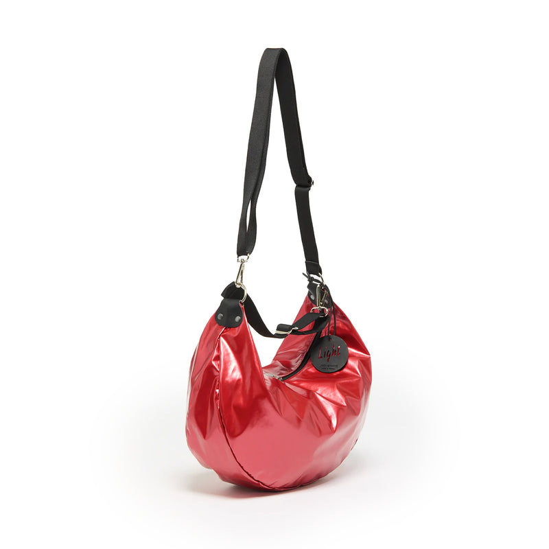 CHARLIE 2 WAYS EXTRA LIGHT HALF-MOON BAG Poppy Red