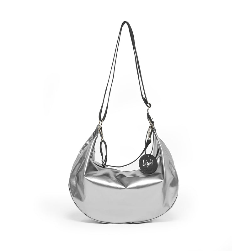 CHARLIE 2 WAYS EXTRA LIGHT HALF-MOON BAG Metal