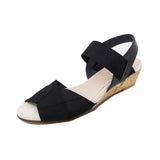 Chiaki Black Stretch Sandals