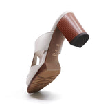 CHIYO Black Balanced Heel Sandals