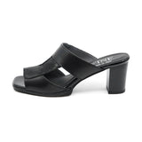 CHIYO Black Balanced Heel Sandals