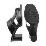 CHIYO Black Balanced Heel Sandals