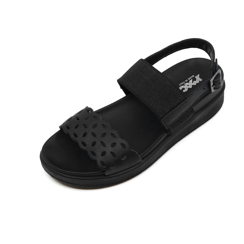 DORA All Black Wide Fit Sandals
