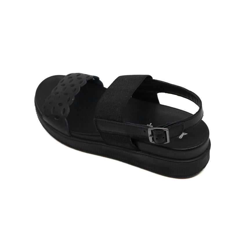 DORA All Black Wide Fit Sandals