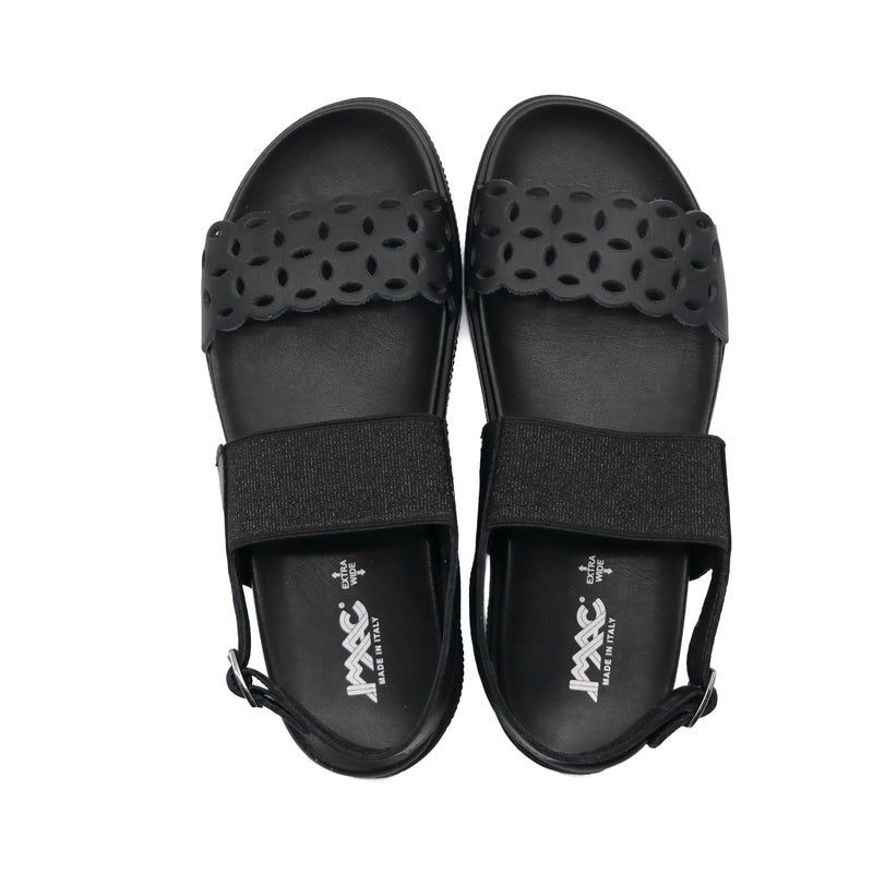 DORA All Black Wide Fit Sandals