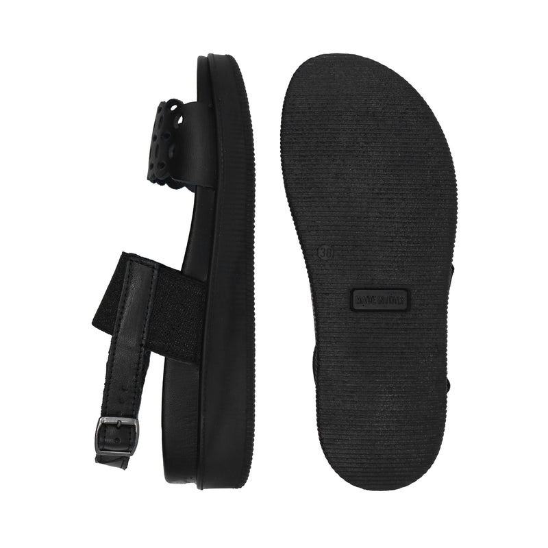 DORA All Black Wide Fit Sandals