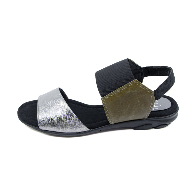 Didi Khaki-Silver Soft Waiking Sandals