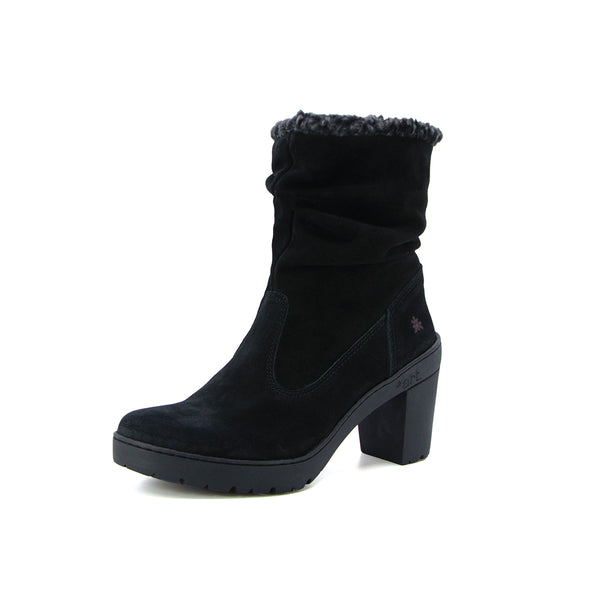Eira black Soft Fur Heel Boots
