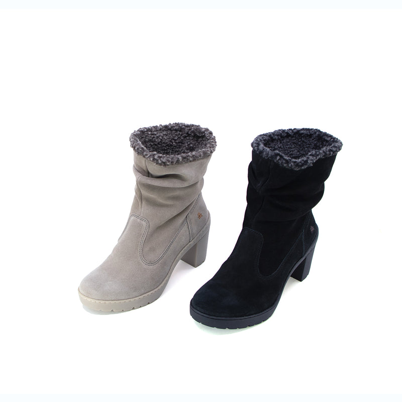 Eira Taupe Soft Fur Heel Boots