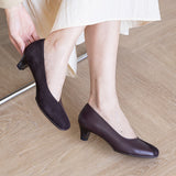 EMIKA Burgundy Balanced Heel Pumps