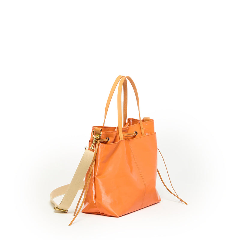 Emy Orange Linen Tote Bag