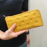 EN Thin Round Wallet Dot Camel Brown