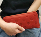 EN THIN ROUND Camel Brown Dot Wallet