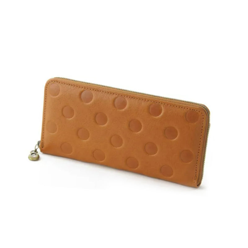 EN THIN ROUND Camel Brown Dot Wallet