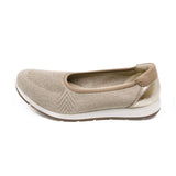 ESLIA Glitter Taupe Soft Walking Stretch Flats