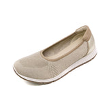ESLIA Glitter Taupe Soft Walking Stretch Flats