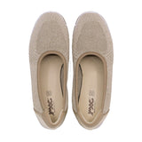 ESLIA Glitter Taupe Soft Walking Stretch Flats