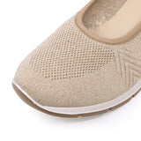 ESLIA Glitter Taupe Soft Walking Stretch Flats