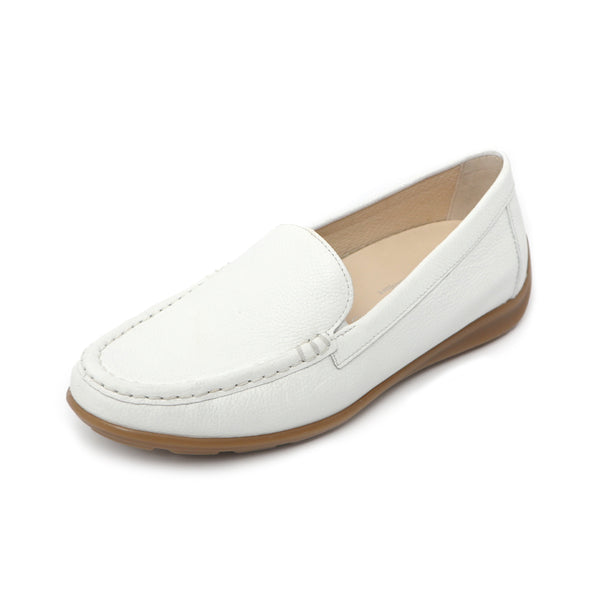 Etna White Extra Soft Driving Loafers