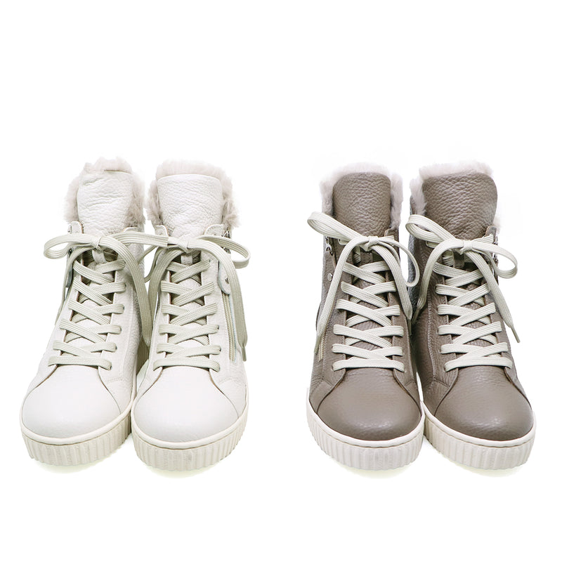 Fuyu Ivory Fur Sneaker Boots