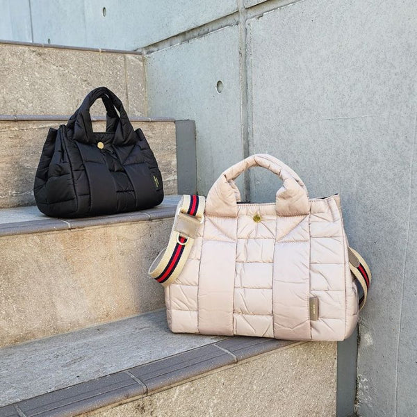 GINO Puff QUILT Tote M Khaki