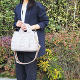 GINO Puff QUILT Tote M Grege