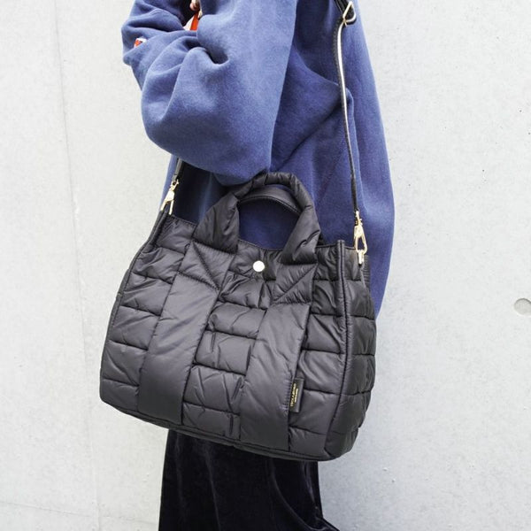 GINO Puff QUILT Tote M Black
