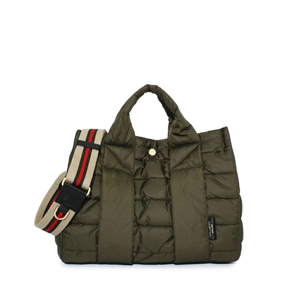 GINO Puff QUILT Tote M Khaki