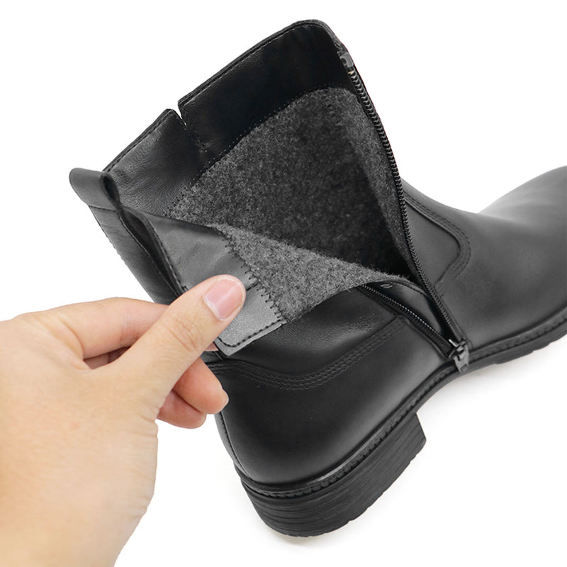 GRETA Black Soft Walking Leather Boots