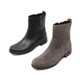 GRETA Taupe Grey Soft Walking Leather Boots